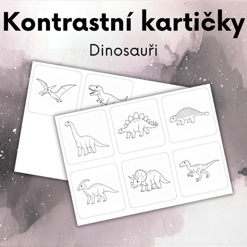 Kontrastní kartičky – Dinosauři | PDF