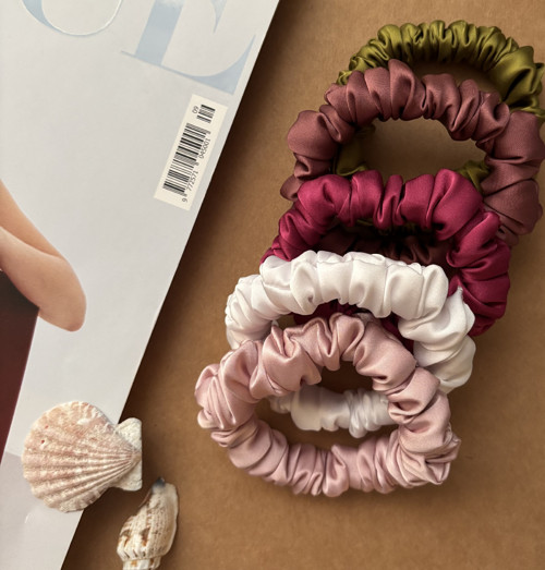 Rose & Olive Collection – hedvábné gumičky 5 ks