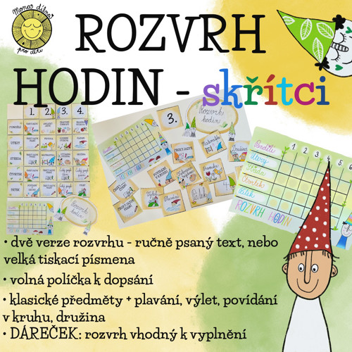 Rozvrh hodin se skřítky