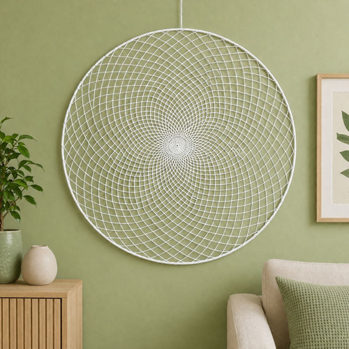 Závěsná dekorace č.24 bílá hustá průměr 30 cm