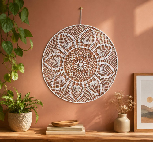 Závěsná dekorace č.41 bílá průměr 30 cm