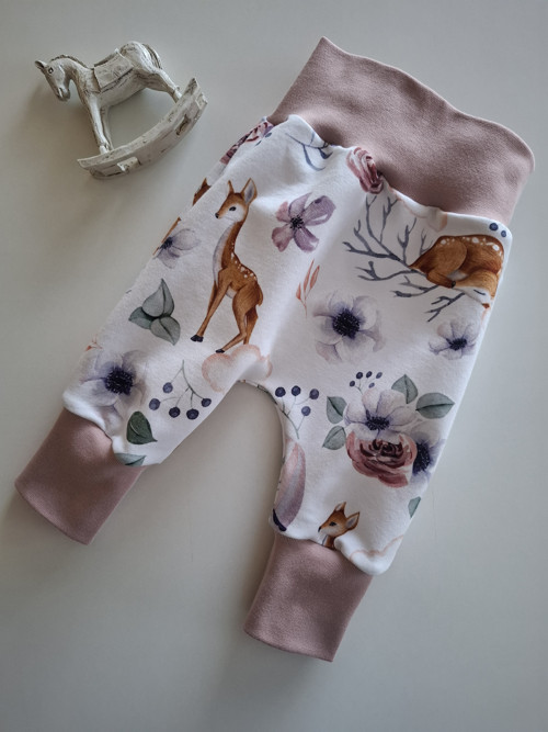 Dětské tepláčky baggy, vel. 68 Srnečky