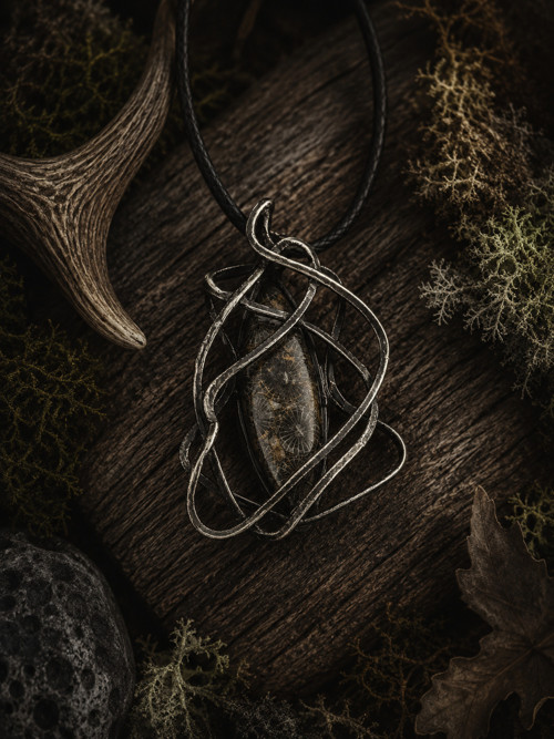 Fosilní korál, elfský přírodní amulet Galadriel