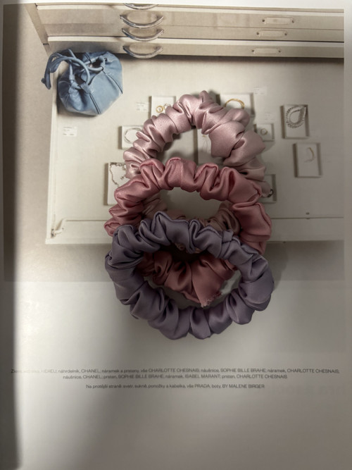 Hedvábné skinny scrunchies „Pastel Dream“