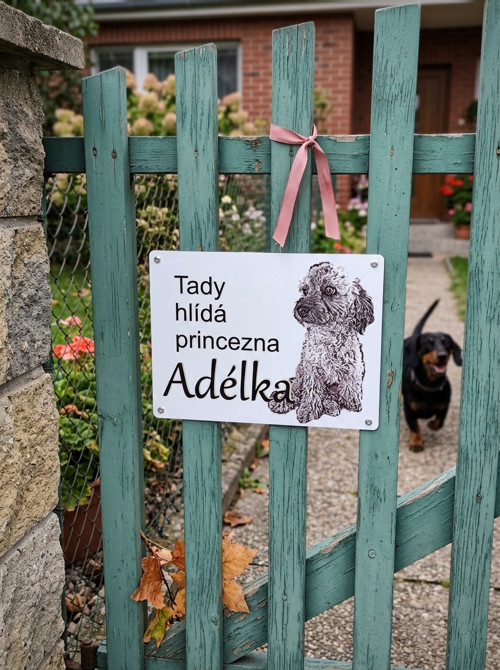Kovová cedulka s kresbou vašeho mazlíčka na přání