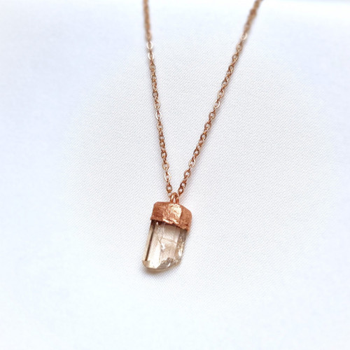 Drahokamový topaz s duhou - náhrdelník
