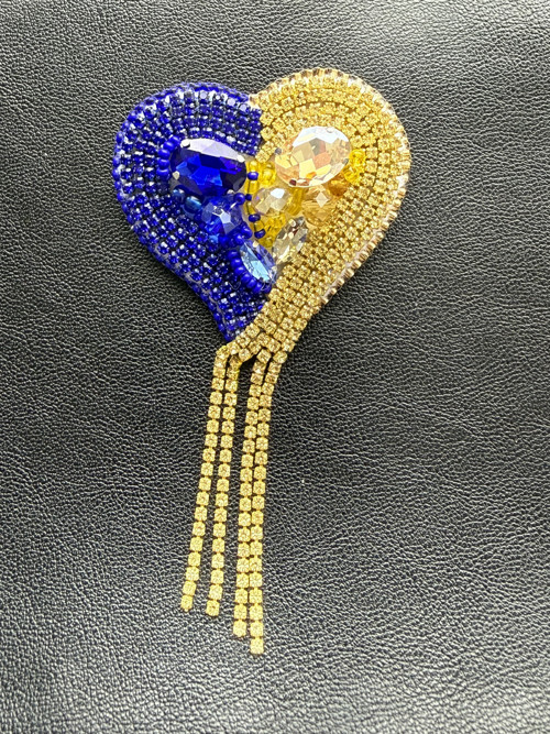 Brož Srdce – Žluto-Modrá (Yellow Blue)