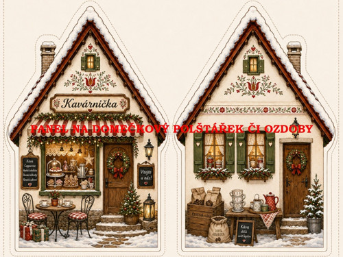 Panel na VÁNOČNÍ DOMEČKOVÝ POLŠTÁŘEK 7x10 cm