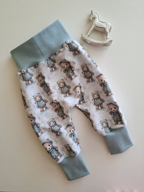Dětské tepláčky baggy, vel. 80 Medvídci