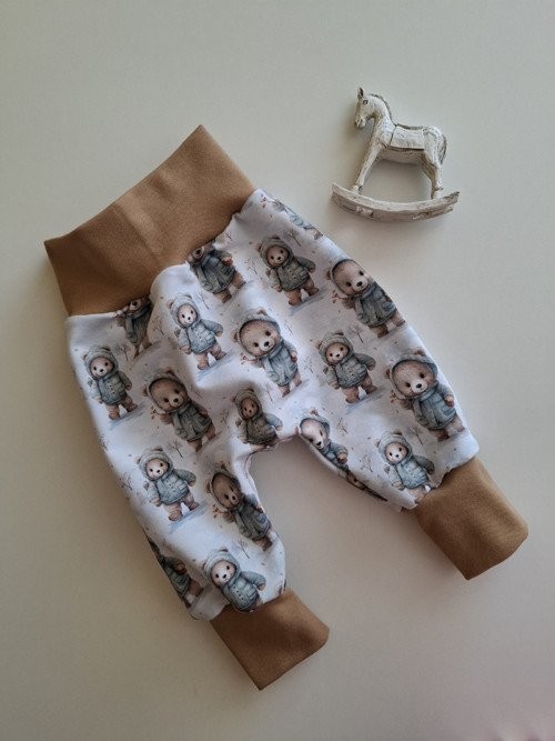 Dětské tepláčky baggy, vel. 74 Medvídci
