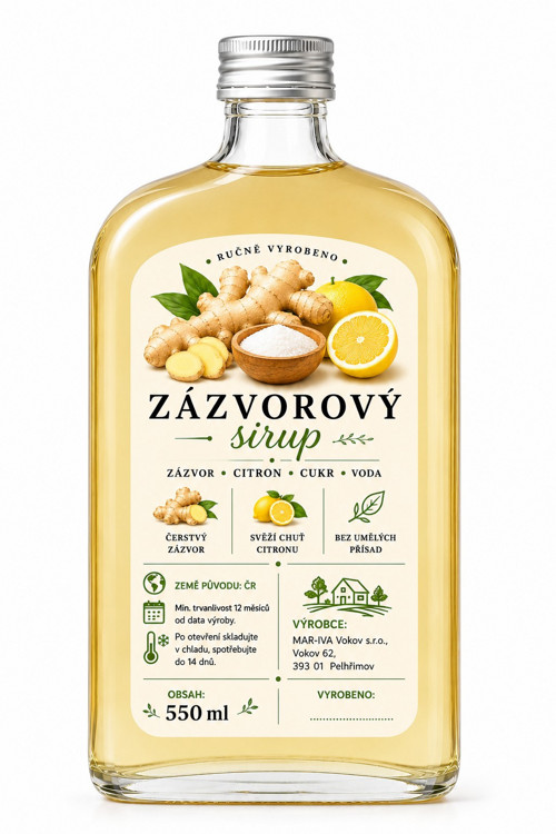 Zázvorový sirup, 550ml