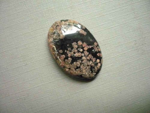 Kabošon - flower obsidián 28 mm, č.4f