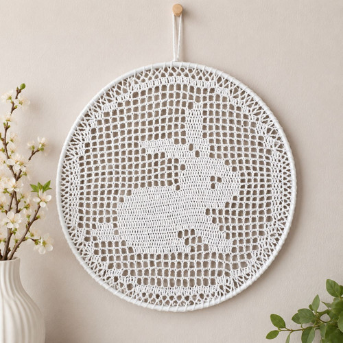 Závěsná dekorace č.46 bílá průměr 25 cm