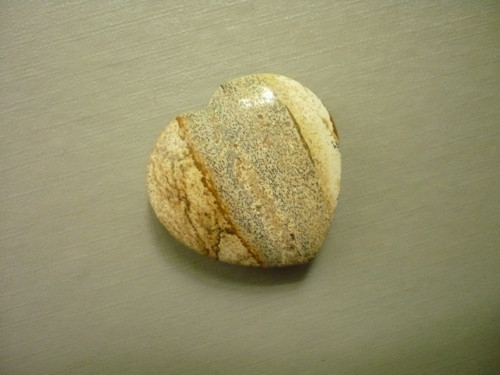 Vrt. srdíčko 3 cm - jaspis obrázkový, č.10f — foto 1