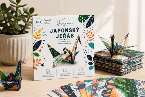 Origami - Japonský jeřáb - No.2 Botanical C.