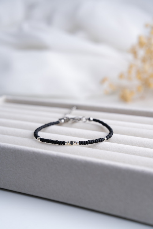 Náramek "Black Silver" - Miyuki