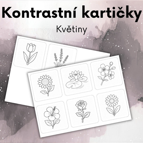 Kontrastní kartičky – Květiny | PDF