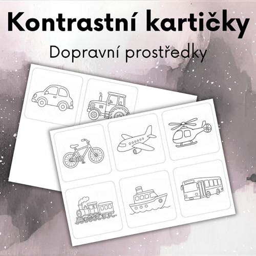 Kontrastní kartičky – Dopravní prostředky | PDF