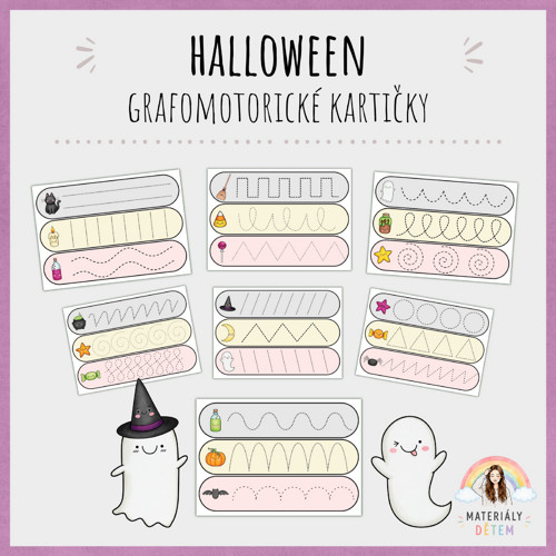 Grafomotorické kartičky - Halloween