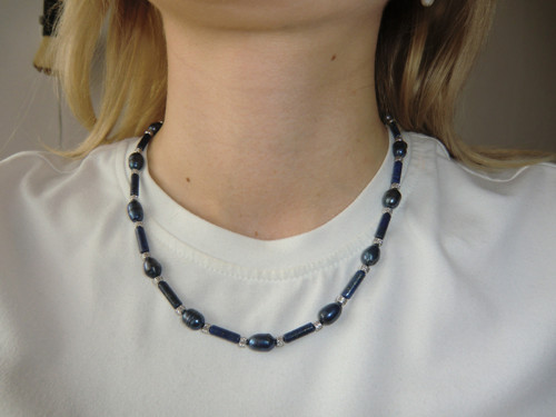 Lapis lazuli a perly - náhrdelník 11026