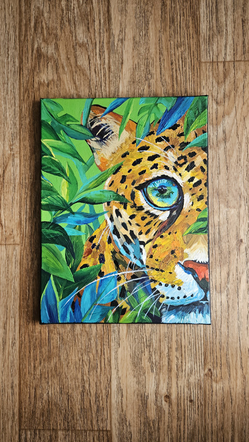 Ručně malovaný obraz leopard v přírodě/džungli
