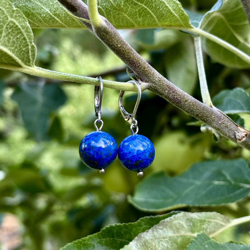 Luxusní minerální náušnice - lapis lazuli
