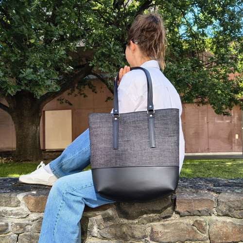 Emma shopper bag černá s antracitovou