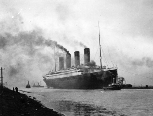 Panel bavlněný 21x16 cm: Loď Titanic