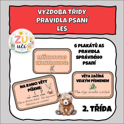 Výzdoba třídy - Pravidla psaní - Les