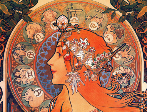 Panel bavlněný 21x16 cm: Alfons Mucha