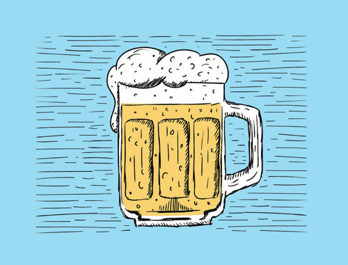 Panel bavlněný 21x16 cm: Pivo - pivní