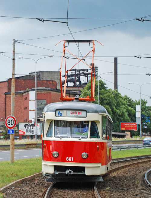 Panel bavlněný 21x16 cm: Tramvaj červená ostravská