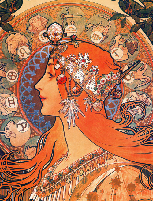 Panel bavlněný 21x16 cm: Alfons Mucha