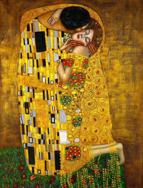 Panel bavlněný 21x16 cm: Polibek Klimt