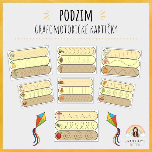 Grafomotorické kartičky - Podzim