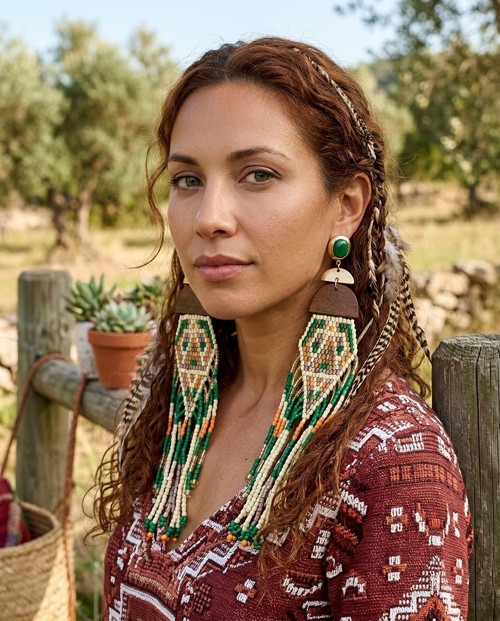 Náušnice boho indiáanské — foto 1