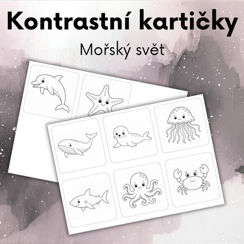 Kontrastní kartičky – Mořský svět | PDF