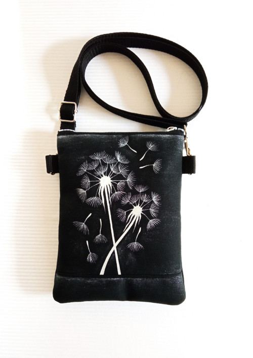 Menší crossbody- STŘÍBRNÉ PAMPELIŠKY