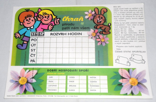 Nový ROZVRH HODIN, Česká státní spořitelna, 1986