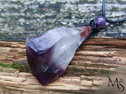 MAROCKÝ AMETYST - nylonový náhrdelník/amulet