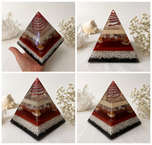 Orgonitová pyramida - Růženín 14 x 12cm.