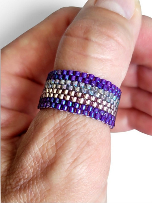Purple Aura | Peyote | TOHO Beads prsten