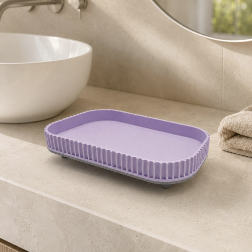 Minimalistický žebrovaný koupelnový tác – moderní