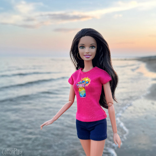 Sunshine and sweet tea - tričko pro Barbie, růžové