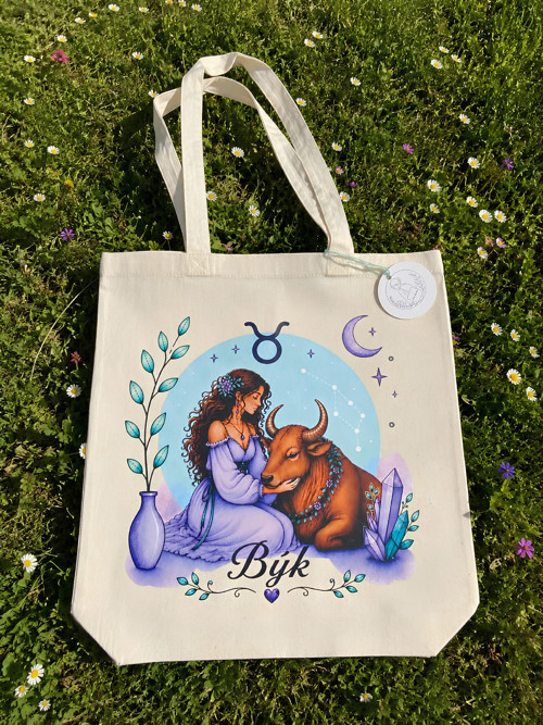 Plátěná taška znamení zvěrokruhu Býk/ Taurus