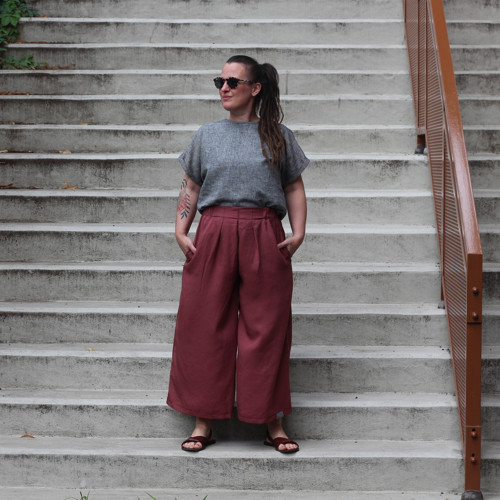 Tencelové culottky Dusty Rose