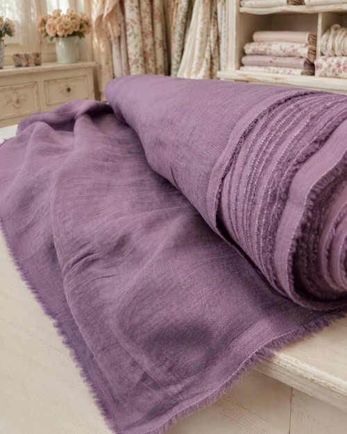 100% měkčený, vzdušný len 93g švestková – mauve