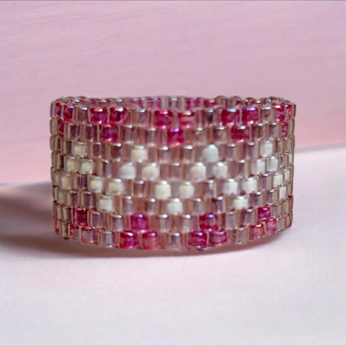 Pink Harmony | Peyote | prsten z korálků TOHO