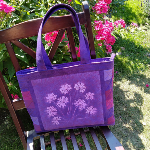 Patchworková kabela Fialová louka