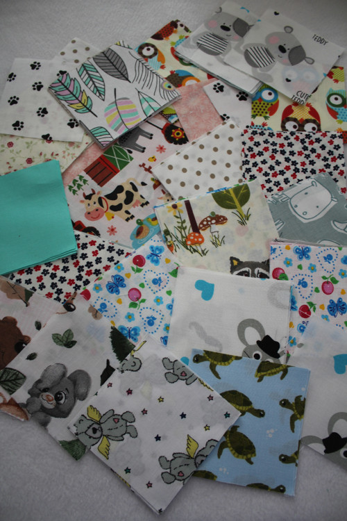 Zbytky látek na patchwork (2c), 80 kusů